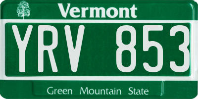 VT license plate YRV853