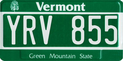 VT license plate YRV855