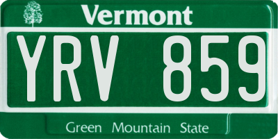 VT license plate YRV859
