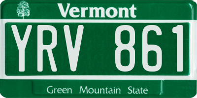 VT license plate YRV861