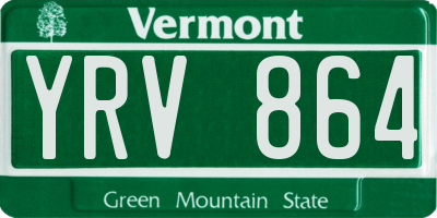 VT license plate YRV864