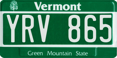 VT license plate YRV865