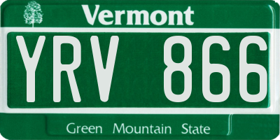 VT license plate YRV866