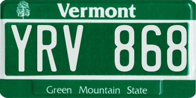VT license plate YRV868