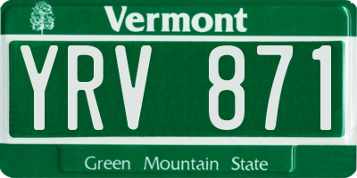 VT license plate YRV871