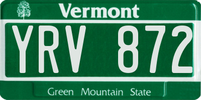 VT license plate YRV872
