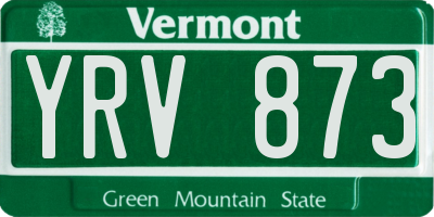 VT license plate YRV873