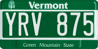 VT license plate YRV875