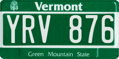 VT license plate YRV876