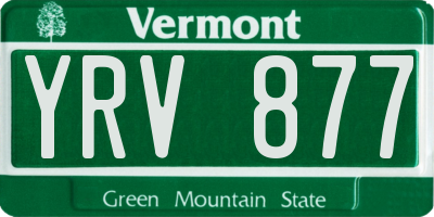 VT license plate YRV877