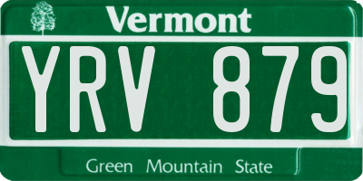 VT license plate YRV879