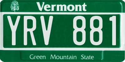 VT license plate YRV881