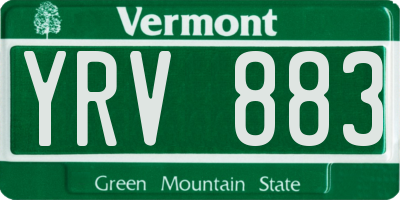 VT license plate YRV883