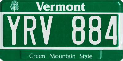 VT license plate YRV884