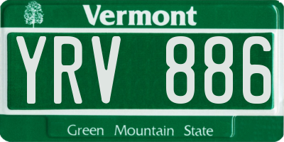 VT license plate YRV886