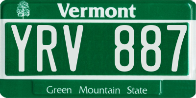 VT license plate YRV887
