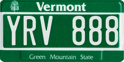 VT license plate YRV888