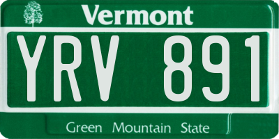VT license plate YRV891
