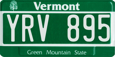VT license plate YRV895