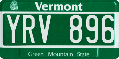 VT license plate YRV896
