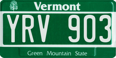 VT license plate YRV903