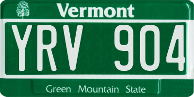 VT license plate YRV904