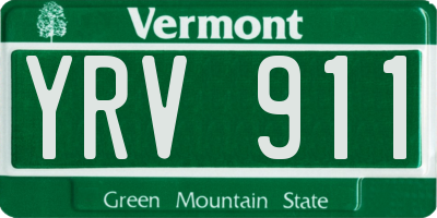 VT license plate YRV911