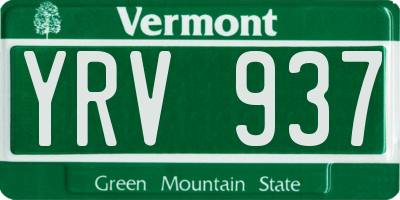 VT license plate YRV937