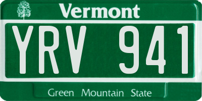 VT license plate YRV941