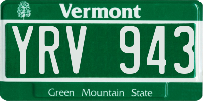VT license plate YRV943