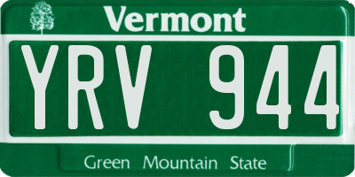 VT license plate YRV944