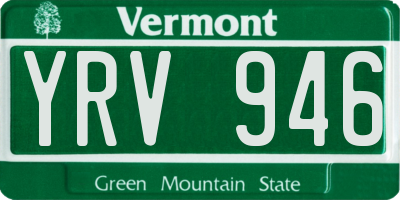 VT license plate YRV946
