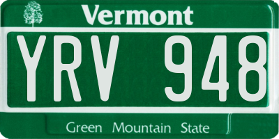 VT license plate YRV948