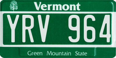 VT license plate YRV964