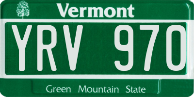 VT license plate YRV970