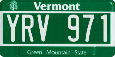 VT license plate YRV971