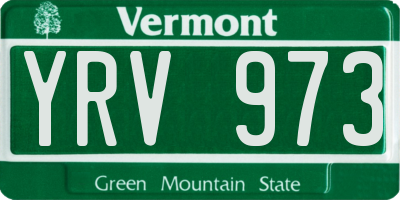 VT license plate YRV973