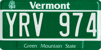 VT license plate YRV974