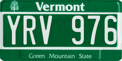 VT license plate YRV976