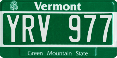 VT license plate YRV977