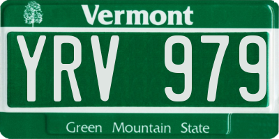 VT license plate YRV979