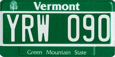 VT license plate YRW090