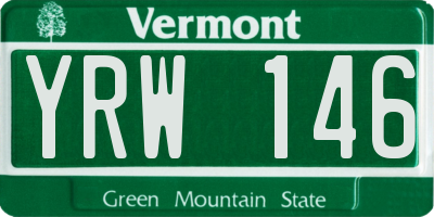 VT license plate YRW146