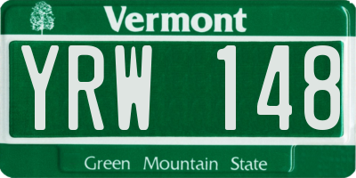 VT license plate YRW148