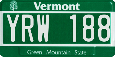 VT license plate YRW188