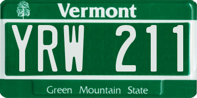 VT license plate YRW211