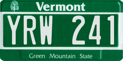 VT license plate YRW241