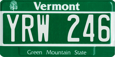 VT license plate YRW246