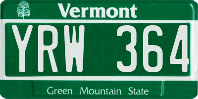 VT license plate YRW364
