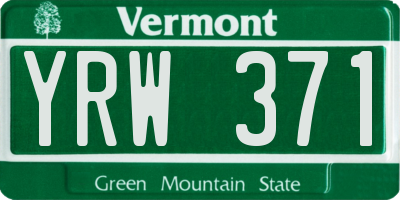 VT license plate YRW371